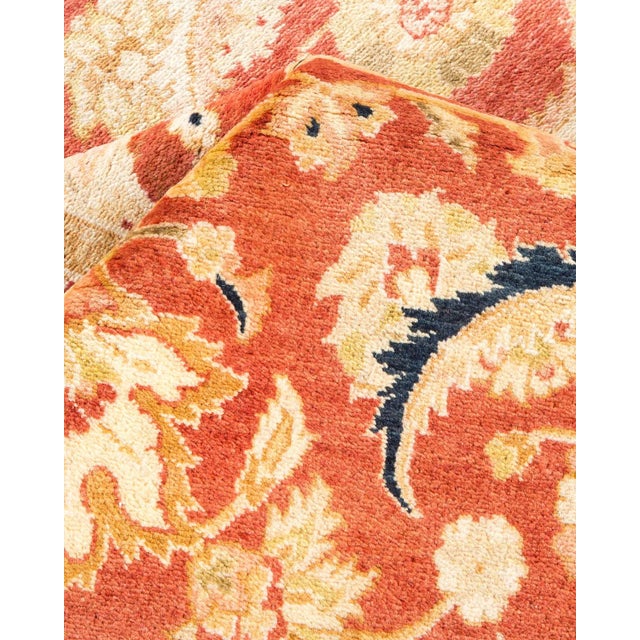 Textile Mogul, One-of-a-Kind Hand-Knotted Area Rug in Orange, 6' 1" x 9' 1" For Sale - Image 7 of 8