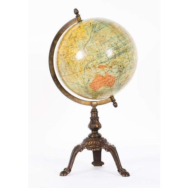 Antique French Terrestrial Globe by Lebegue & Cie, 1880 For Sale - Image 9 of 16