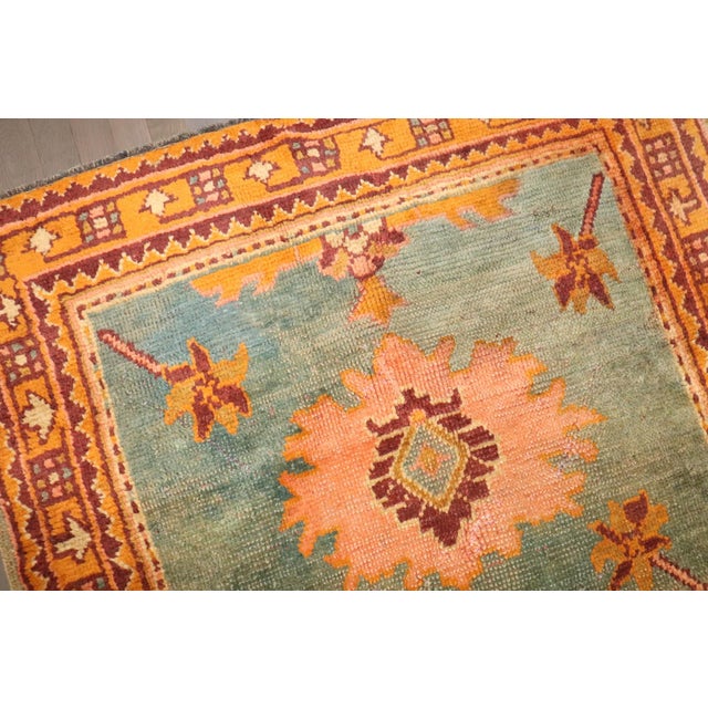 Turkish Square Antique Oushak Rug - 3'8" x 4'2" For Sale - Image 3 of 5