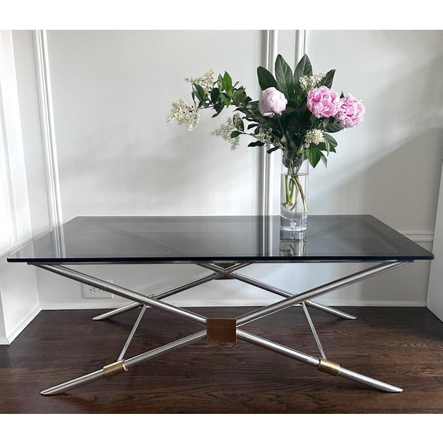 1950s Rare X-leg Console Sofa Table by John Vesey For Sale - Image 9 of 14