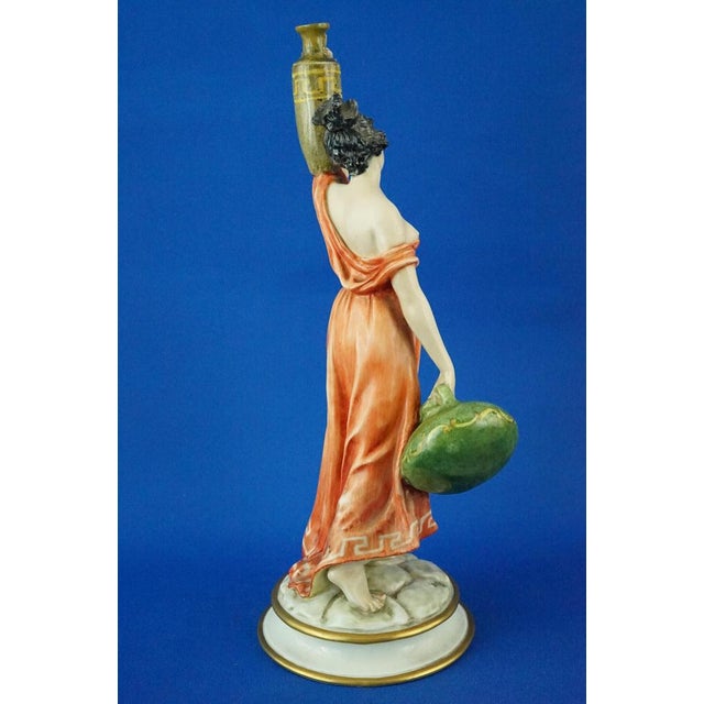 20th Century Neoclassical Porcelain Figurine Roman Water Carrier by Guido Cacciapuoti, Italy,1920s For Sale - Image 6 of 18