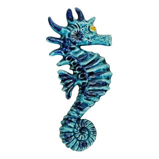 Blue Wall Decoration in Glazed Ceramic, France, 1970 For Sale