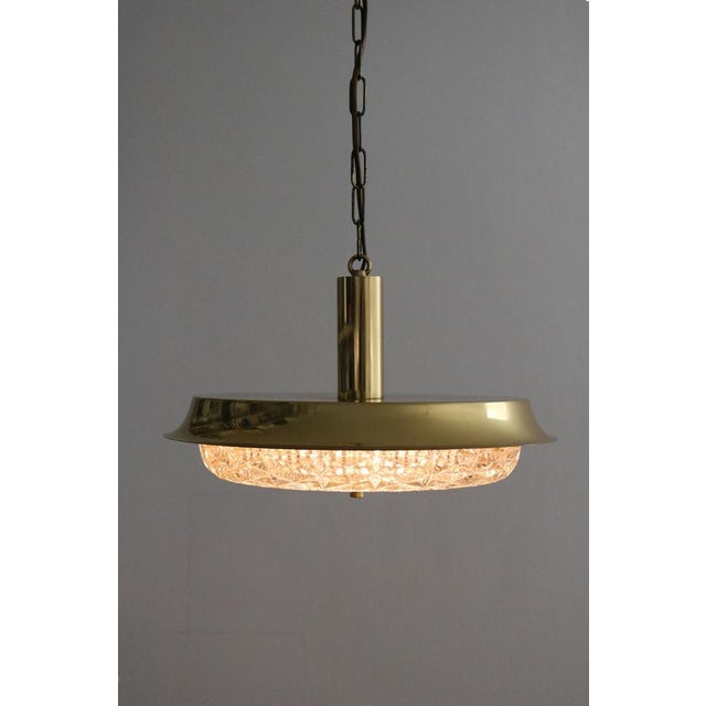 Vitrika made in denmark 60s brass and crystal glass pendant lamp made in denmark elegant and high-quality design diameter...