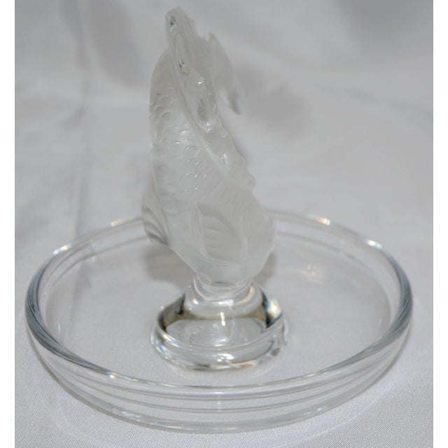 Lalique Lalique Clear and Satin Crystal Glass Koi Fish Ring Dish For Sale - Image 4 of 9