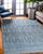 Cornflower Blue 8x11 Blue Hand-Knotted Wool Linear Diamond Grid Geometric Modern Carpet Rug For Sale - Image 8 of 8
