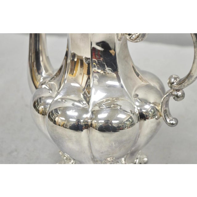 Mid 20th Century Vintage Victorian Silver Plated Bulbous Footed Tea Pot Tea Kettle For Sale - Image 5 of 13
