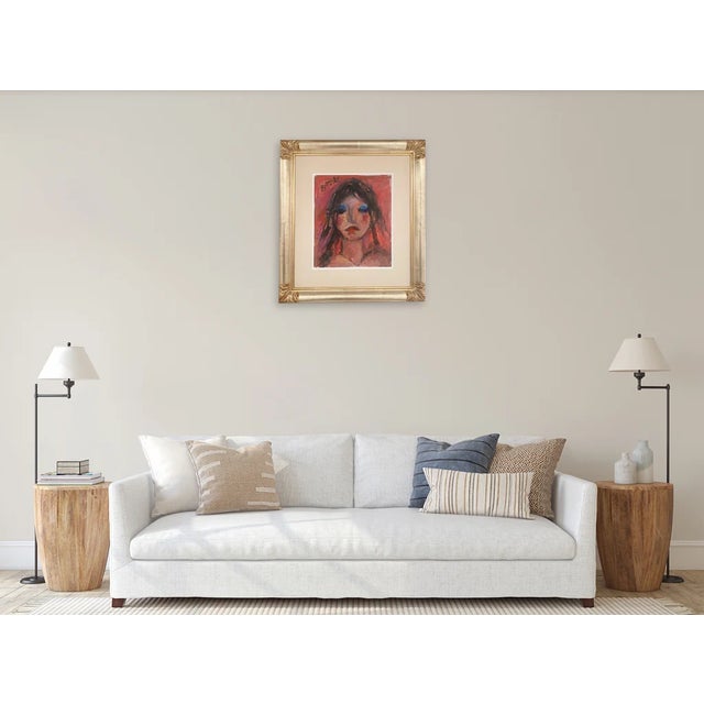 Contemporary Bruno Paoli "Cassola in May" Original Italian Modern Figurative Portrait, 20th Century Florence Italy Fine Art Painting, Oil on Canvas, 24x21.5" For Sale - Image 3 of 8