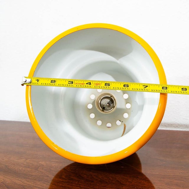 1960s Mid Century Modern Fog & Morup Pendant Light Yellow Round Jo Hammerborg Hanging For Sale - Image 11 of 11