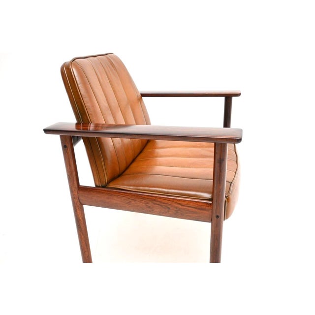 Vintage Leather Armchair by Sven Ivar Dysthe for Dokka, 1960s For Sale - Image 6 of 11