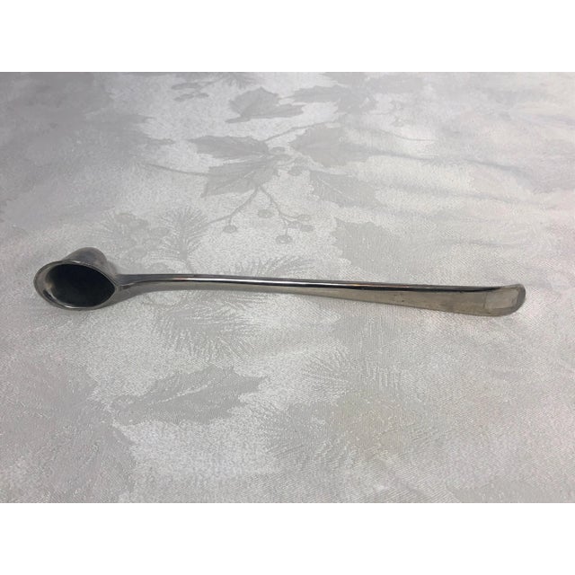 Vintage Mid 20th Century Long Handle Silver Candle Snuffer For Sale - Image 4 of 4