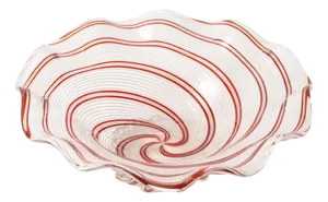 Italian Murano Glass Mezza Filigrana Bowl, 1950s