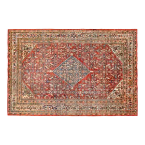 Antique Persian Sultanabad Oriental Carpet, Room Size, with Central Medallion