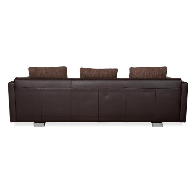 Model 6300 4-Seater Sofa, Armchairs and Ottoman in Brown Leather from Rolf Benz, Set of 4 For Sale - Image 16 of 18