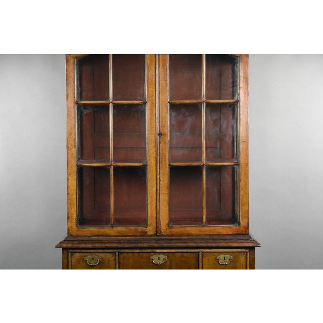 Antique Queen Anne Style Walnut Cabinet on Stand, 1900 For Sale - Image 3 of 15