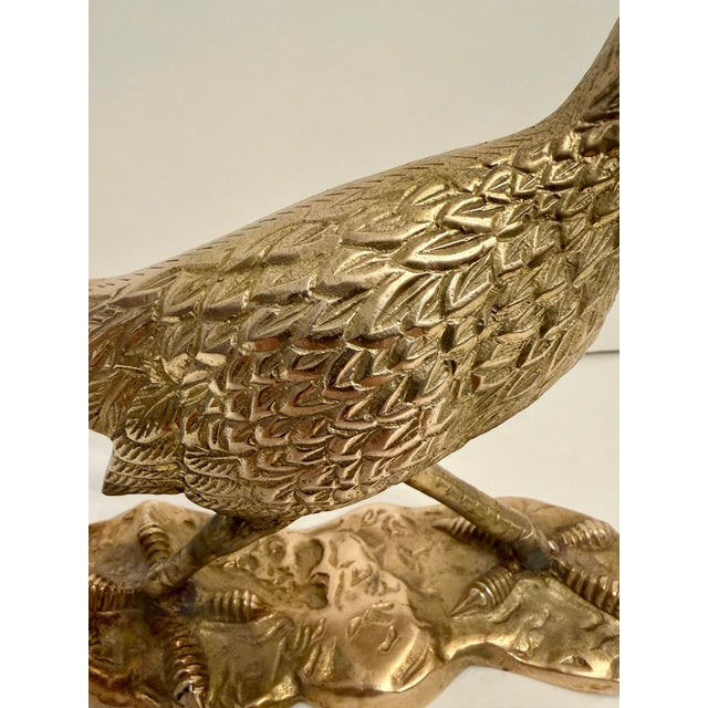 Brass Vintage Mid Century Brass Roadrunner Bird Sculpture For Sale - Image 8 of 12