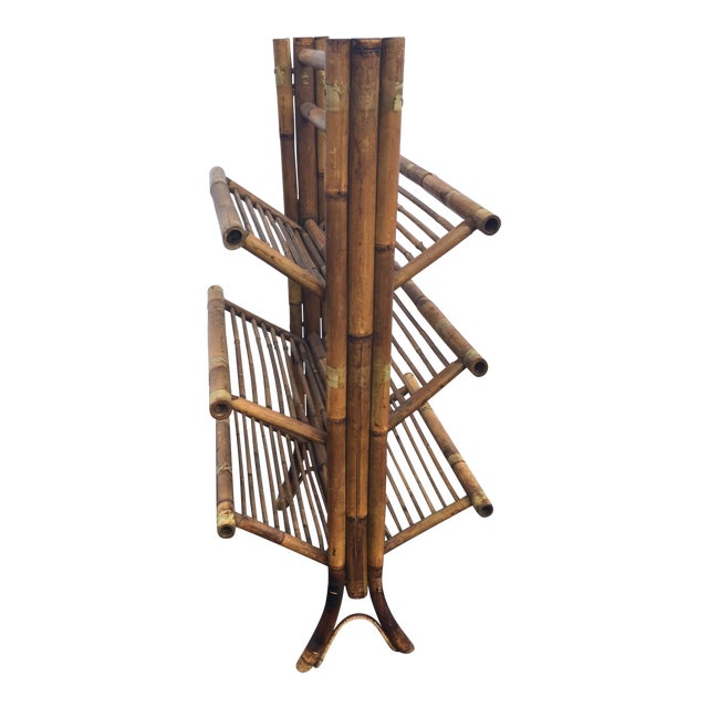 Vintage Bamboo Folding Book Rack Chairish