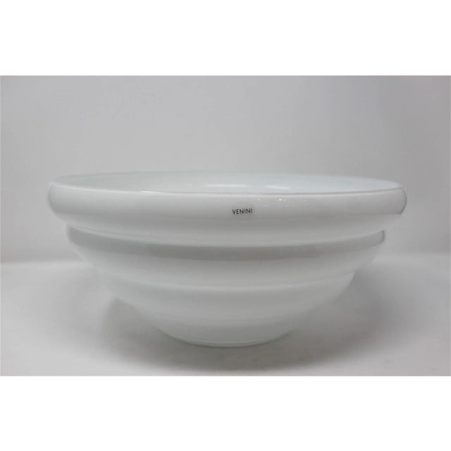Glass White "Deco" Bowl by Venini For Sale - Image 7 of 7