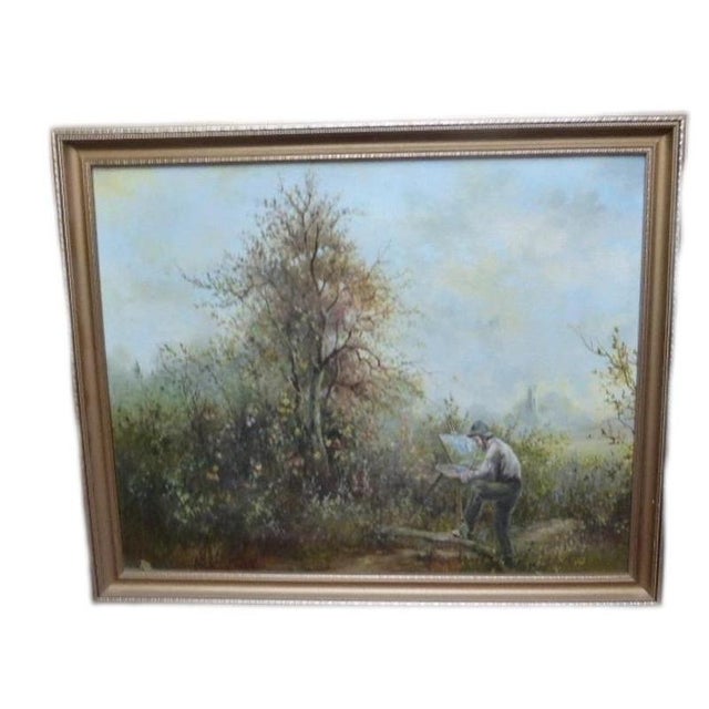 Fine mid-20th century impressionist oil painting, monogrammed mm material: oil on canvas laid on board, giltwood a...