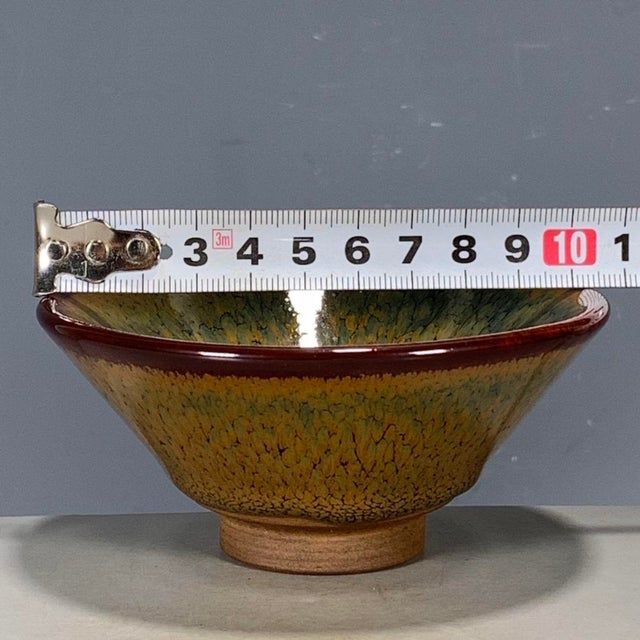 Vintage Traditional Jun-Style Flambé Glazed Porcelain Bowl – Mottled Earth Tone Glaze For Sale - Image 4 of 9