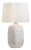 Chapman & Myers by Visual Comfort Signature Pemba Large Combed Table Lamp in Glossy White Crackle with Linen Shade For Sale