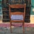 Early 20th Century Early 20th Century Duncan Phyfe Style Rose Carved Mahogany Side Chair Blue Gingham For Sale - Image 5 of 9