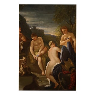 Nicola Malinconico, Nude, The Judgement of Paris, 18th Century, Oil Painting on Canvas, Framed For Sale