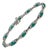9 Carat Natural Emerald & Diamond Cocktail Tennis Bracelet 14 Karat White Gold For Sale
