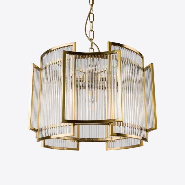 Small Brass Monte Carlo Chandelier from Pure White Lines For Sale - Image 9 of 11