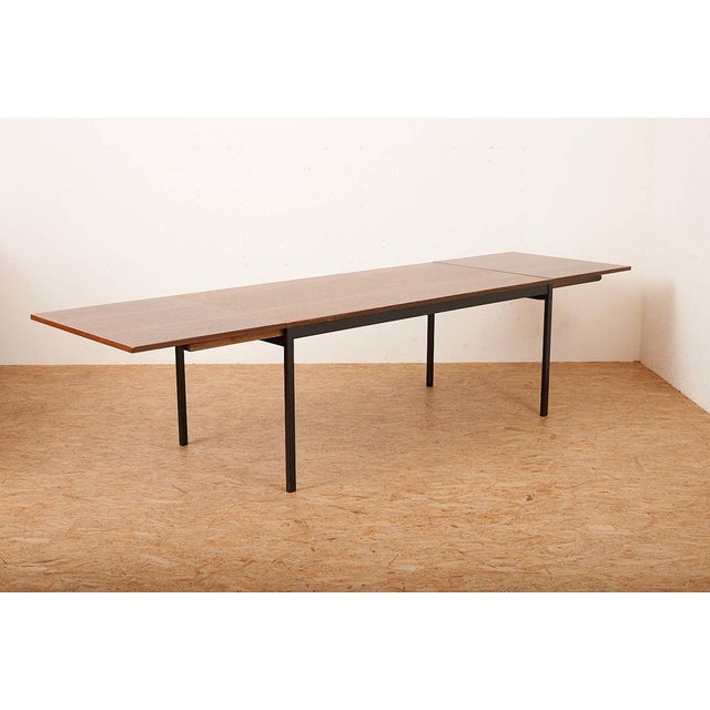 Series II Desk with Wenge Veneered Top, Black Lacquered Tubular Steel Frame & Extensions by Dieter Waeckerlin for Idealheim, 1964 For Sale - Image 5 of 18