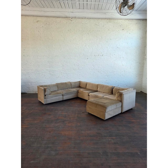 Mid-Century Modern 1980s Modular Sectional Pit Sofa by Rowe, 7 Piece For Sale - Image 3 of 11