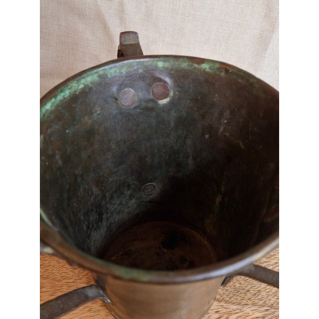 Late 19th Century Antique Russian Imperial Copper Netilat Yadayim Cup 3 Handle Judaica Moscow Mark For Sale - Image 5 of 18