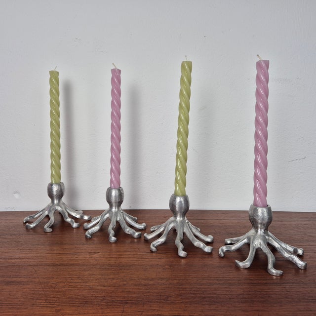 Vintage Octopus Shape Candleholders, 1980s, Set of 4 For Sale - Image 6 of 9