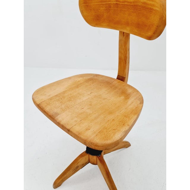 Bauhaus Bauhaus Swivel Office Chair in Wood by Stoll, 1930s For Sale - Image 3 of 11