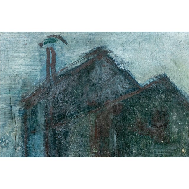 1936 Gordon McCouch Deserted Houses Modernist Landscape Oil on Board For Sale - Image 11 of 18