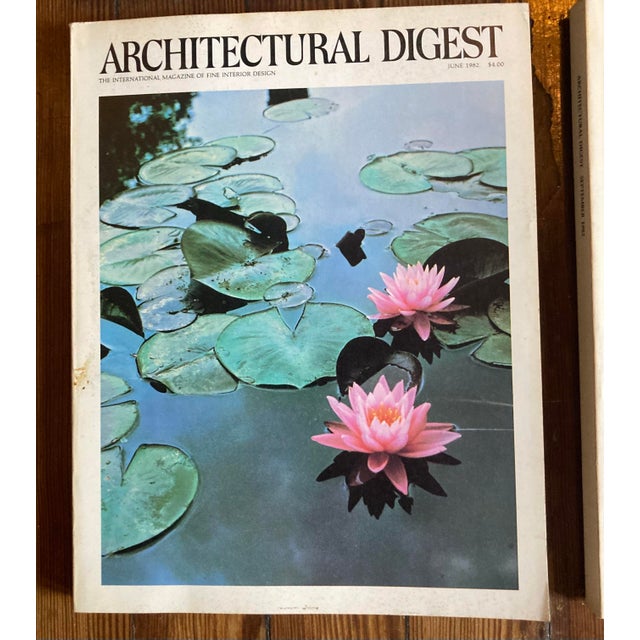 Illustration Lot of 6 Vintage Architectural Digest Magazines From 1981-1982. For Sale - Image 3 of 8