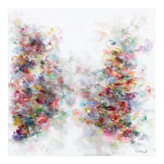 J'aime La Vie - Colorful Abstract Floral Landscape Painting Original Artwork by Vé Boisvert For Sale
