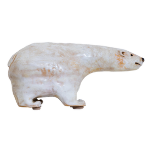 Vintage Signed Merry Kyle Studio Pottery Ceramic Polar Bear Sculpture