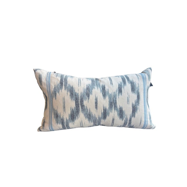 This pillow features Santa Monica Ikat by Mark D. Sikes for Schumacher with a knife edge finish. This artisanally crafted...