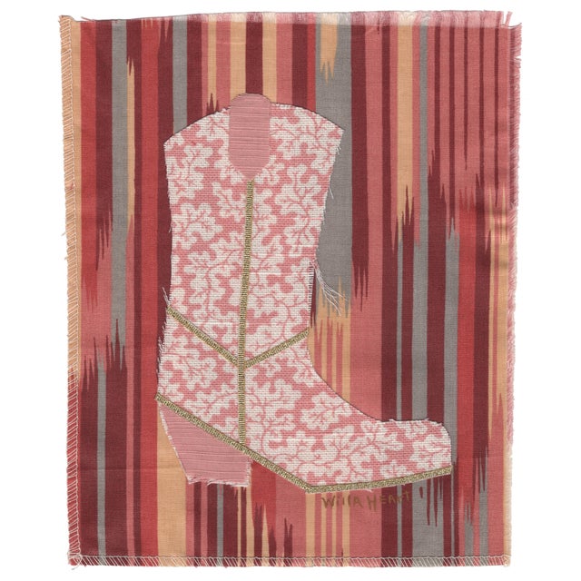 Ole Girl Pearl the Cowboy Boot by Willa Heart in Brimfield Black Frame, Mini Art Print For Sale