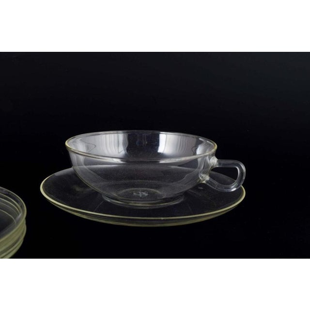 Bauhaus Bauhaus-Inspired Tea Set in Glass by Wilhelm Wagenfeld for Jenaer Glas, 1930s, Set of 18 For Sale - Image 3 of 5