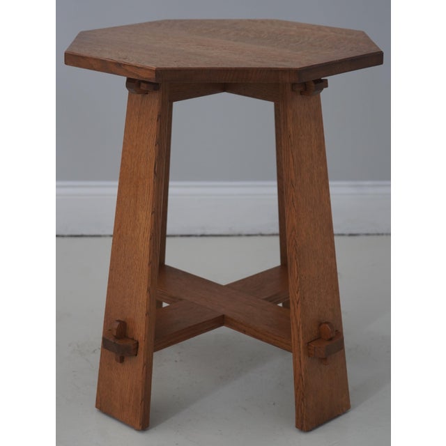 Age: C.2002 Details: Mortise & Tenon Construction Arts & Crafts Style Solid Oak Condition: Excellent Original Finish &...