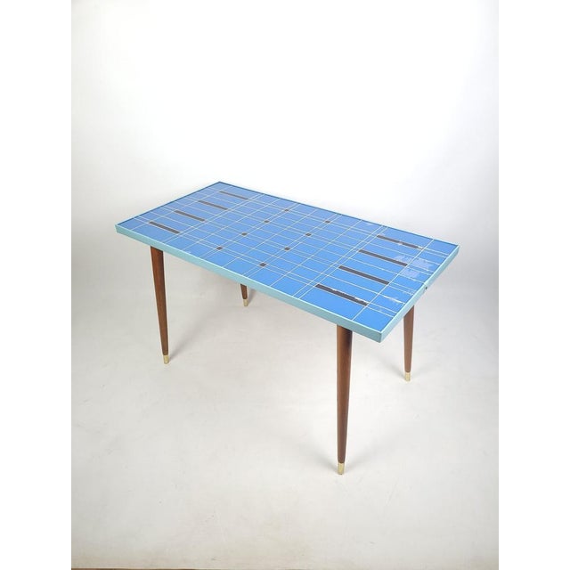 Vintage Rockabilly Coffee Table with Blue Finish, 1950s For Sale - Image 4 of 11