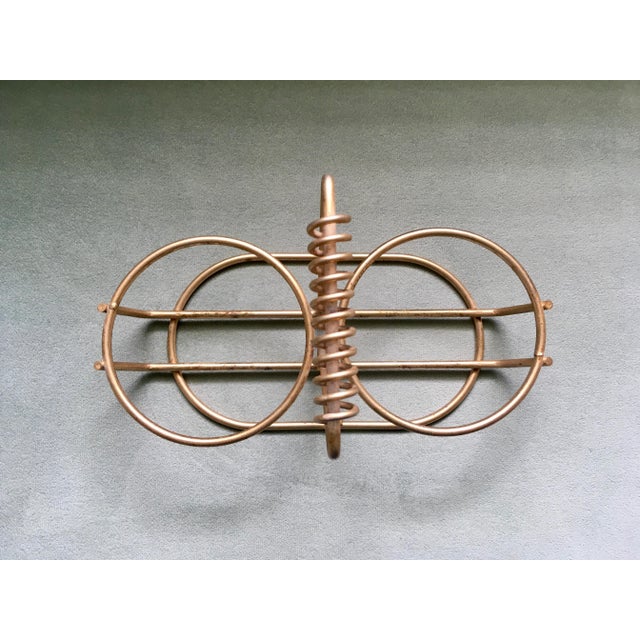 Metal Mid-Century Libbey Golden Leaves Cream & Sugar Set With Wire Caddy- 3 Pieces For Sale - Image 7 of 13