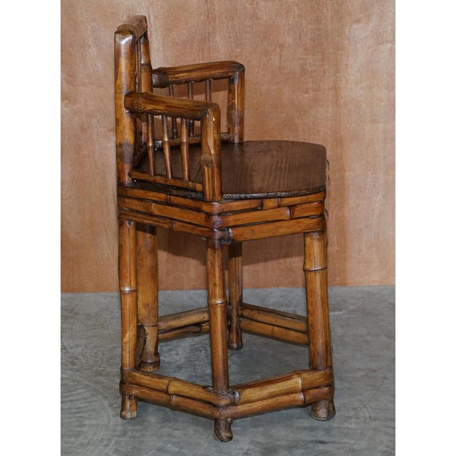 Set of Chinese Bamboo Primitive Occasional Chairs, 1800s For Sale - Image 17 of 18