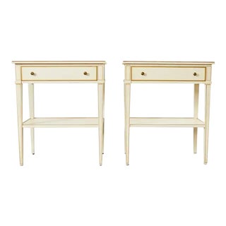 Pair of Modern Julia Gray New York Painted Nightstands For Sale