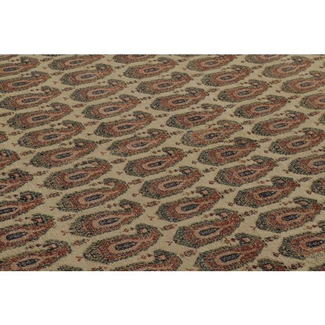 Rug & Kilim Antique Persian Malayer Rug in Brown With Paisley Floral Elegance - Rug & Kilim For Sale - Image 4 of 7