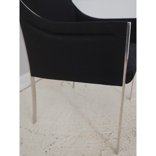 Pair Jens Risom Black & Chrome Mid Century Modern Chairs For Sale - Image 11 of 18