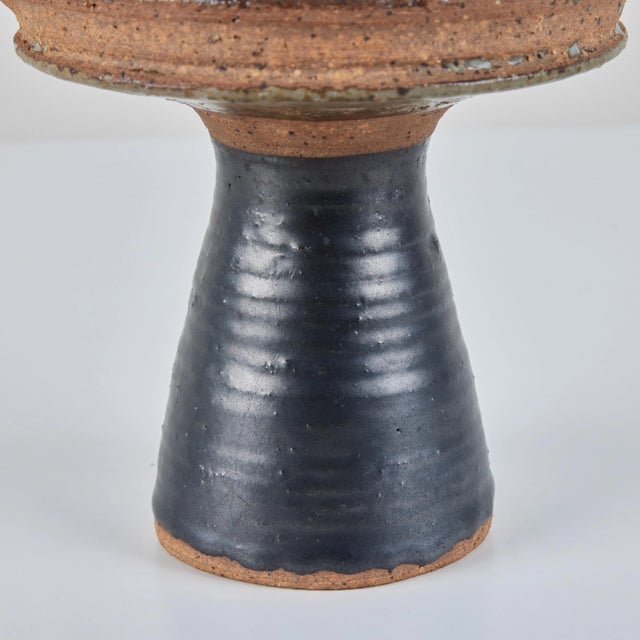 Studio Ceramic Ribbed Goblet For Sale - Image 9 of 12