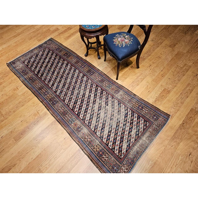 Antique Gendje Kazak Runner, Hand-Knotted Wool Pile, Caucasus, 1800s, 4' x 9' For Sale - Image 4 of 18