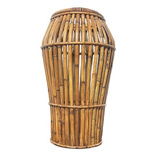 Vintage Bamboo Umbrella Stand, Italy, 1960s For Sale